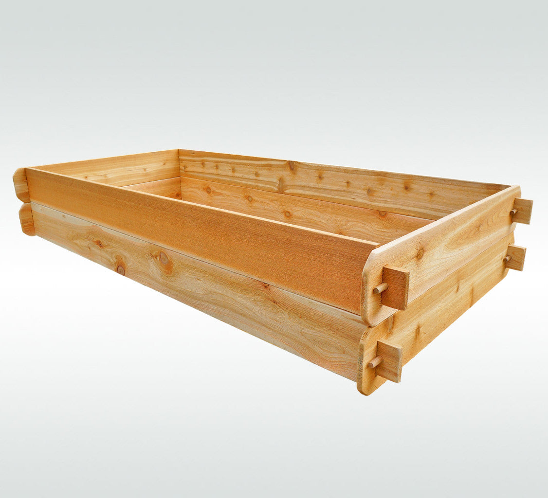 Timberlane Gardens raised garden bed kit, cedar natural wood, double deep on Tampa Home & Garden Store