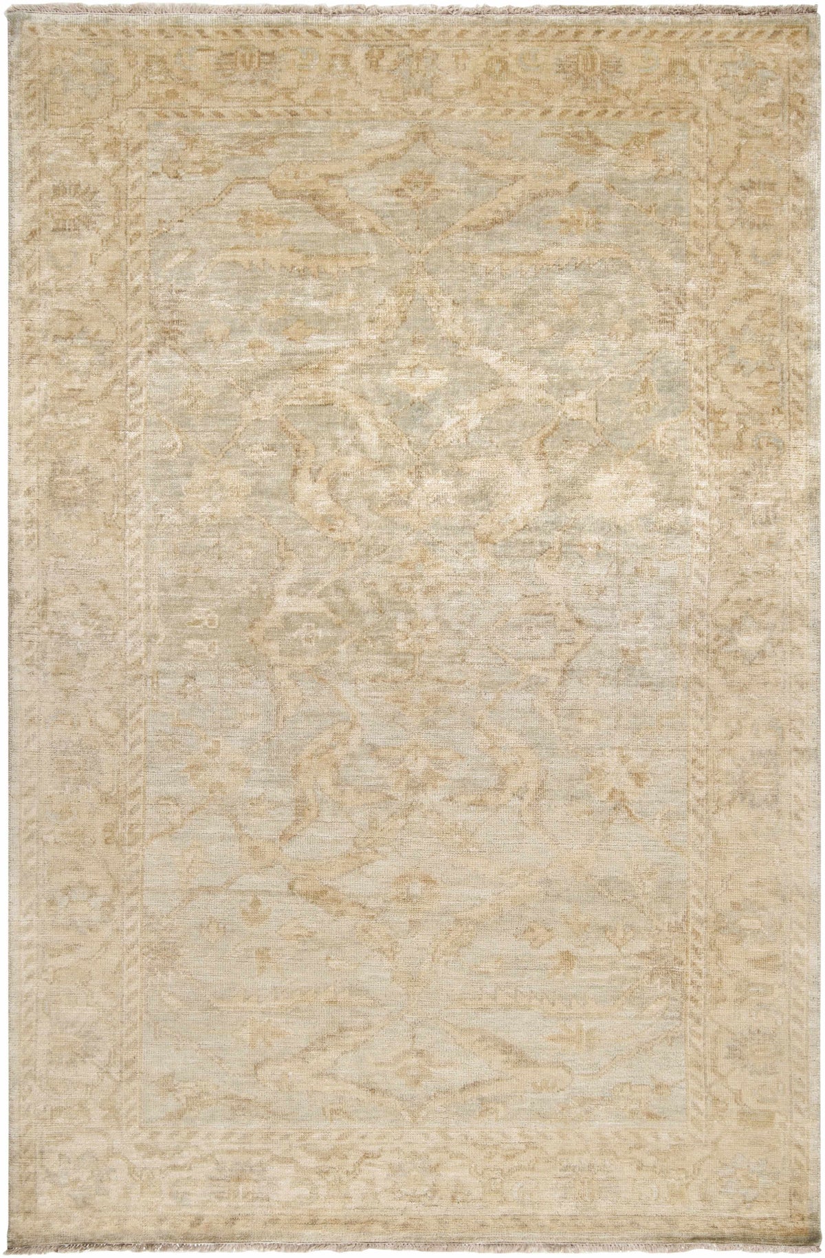 Perrysville Area Rug by Boutique Rugs, beige distressed vintage medallion design on Tampa Home & Garden Store