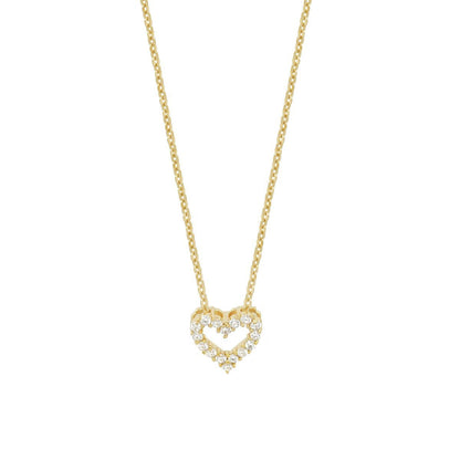 Childrens Heart Necklace with gold chain and diamond-encrusted heart pendant by Lauren G Adams on Tampa Home & Garden Store