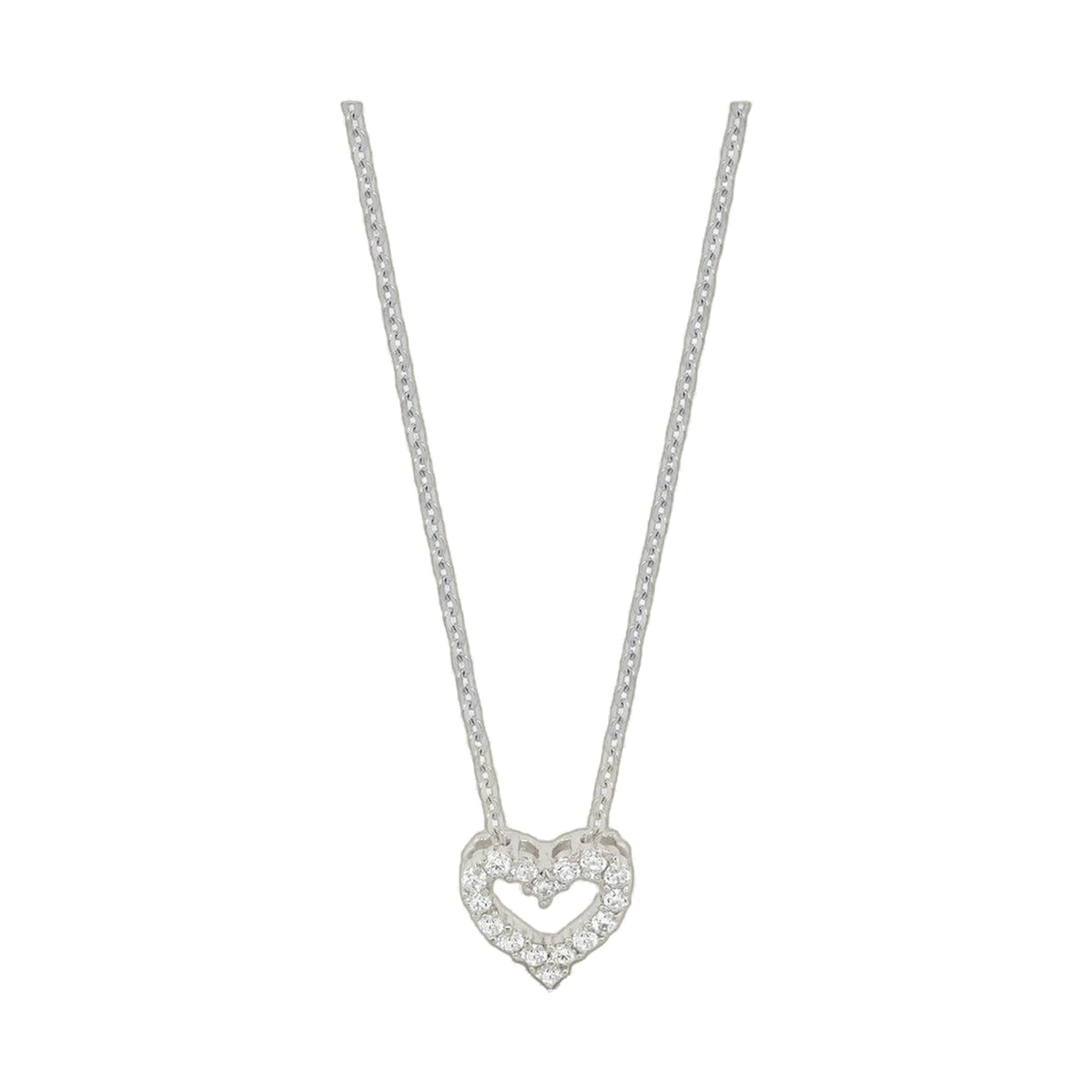 Childrens Heart Necklace by Lauren G Adams, silver-tone chain with pavé heart pendant on Tampa Home & Garden Store