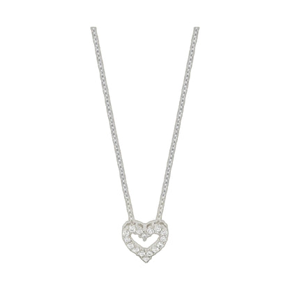 Childrens Heart Necklace by Lauren G Adams, silver-tone chain with pavé heart pendant on Tampa Home & Garden Store