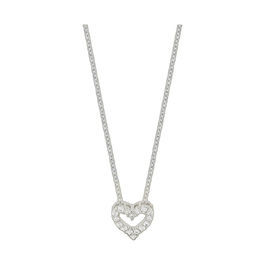 Childrens Heart Necklace by Lauren G Adams, silver-tone chain with pavé heart pendant on Tampa Home & Garden Store
