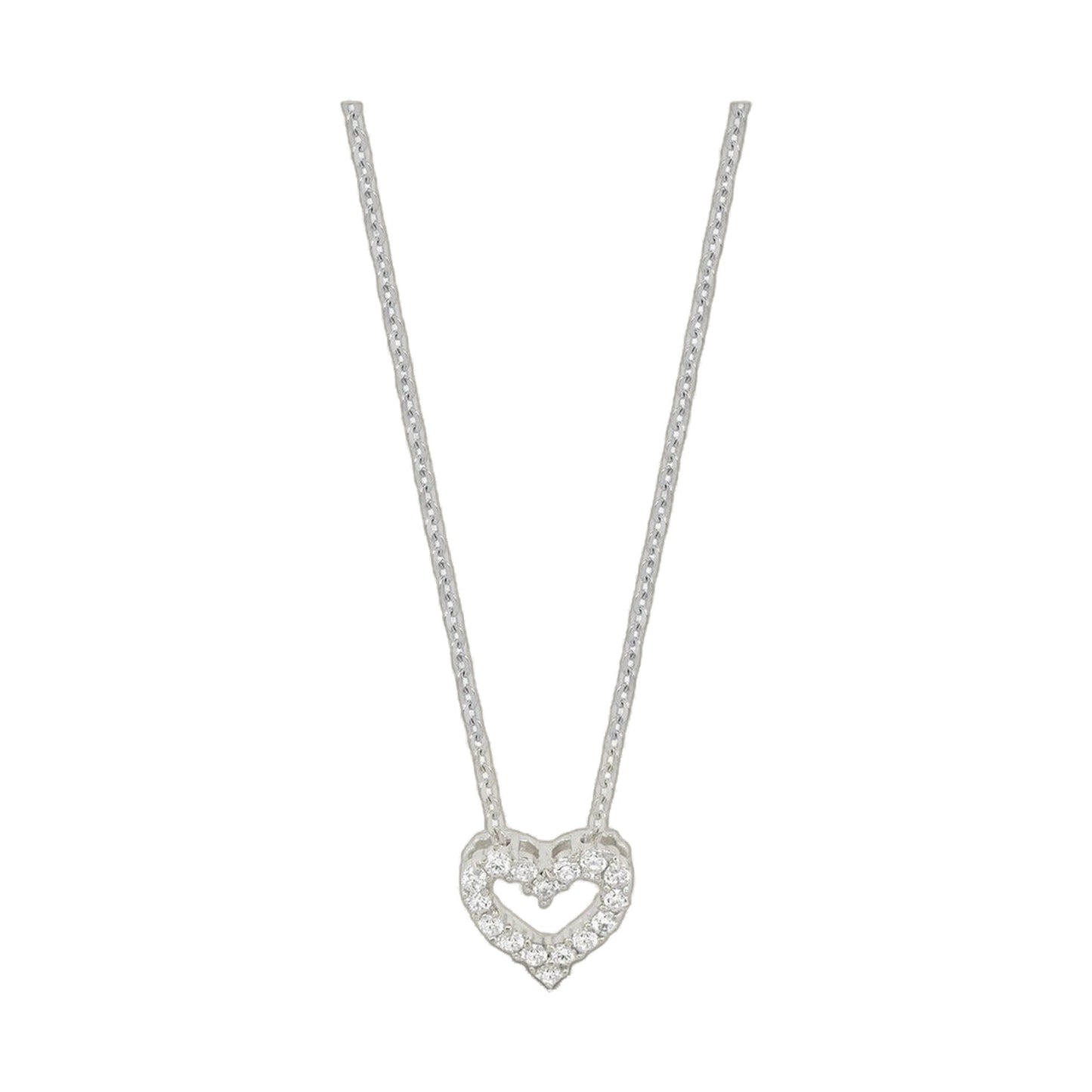 Children's Heart Necklace, Lauren G Adams silver-tone chain with crystal heart pendant on Tampa Home & Garden Store