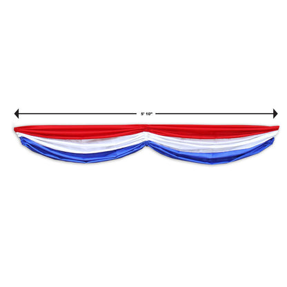 Guirlande de fanions patriotiques en tissu - Plus de 1,5 mètre de long