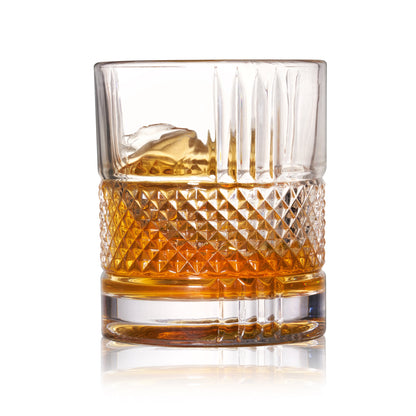 Rotating crystal whiskey rocks glass for the home