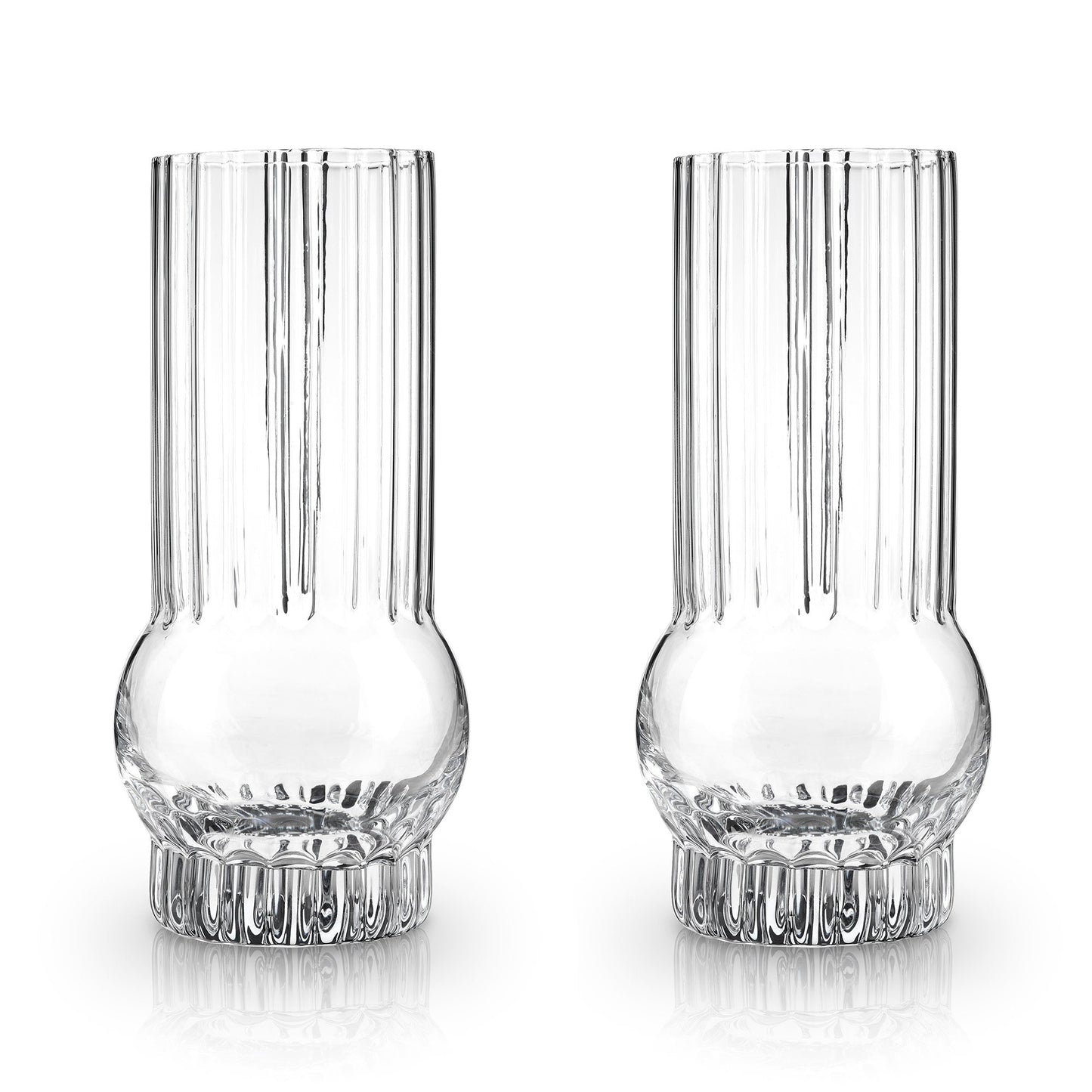 Art Deco and the Clear Crystal Highball Set of 2