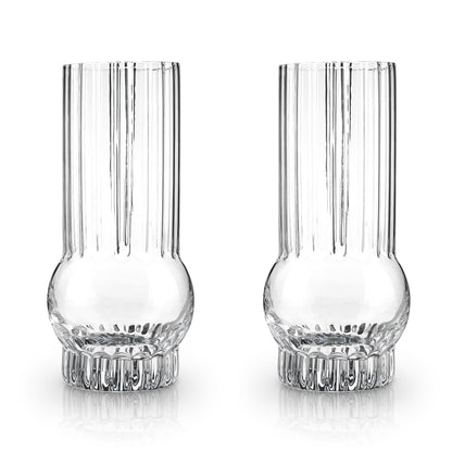 Art Deco and the Clear Crystal Highball Set of 2