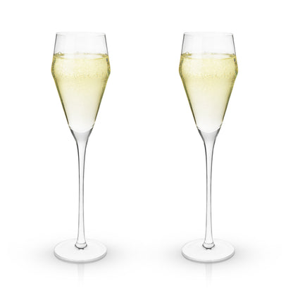 Raye Angled Crystal Prosecco Glasses Set of 2
