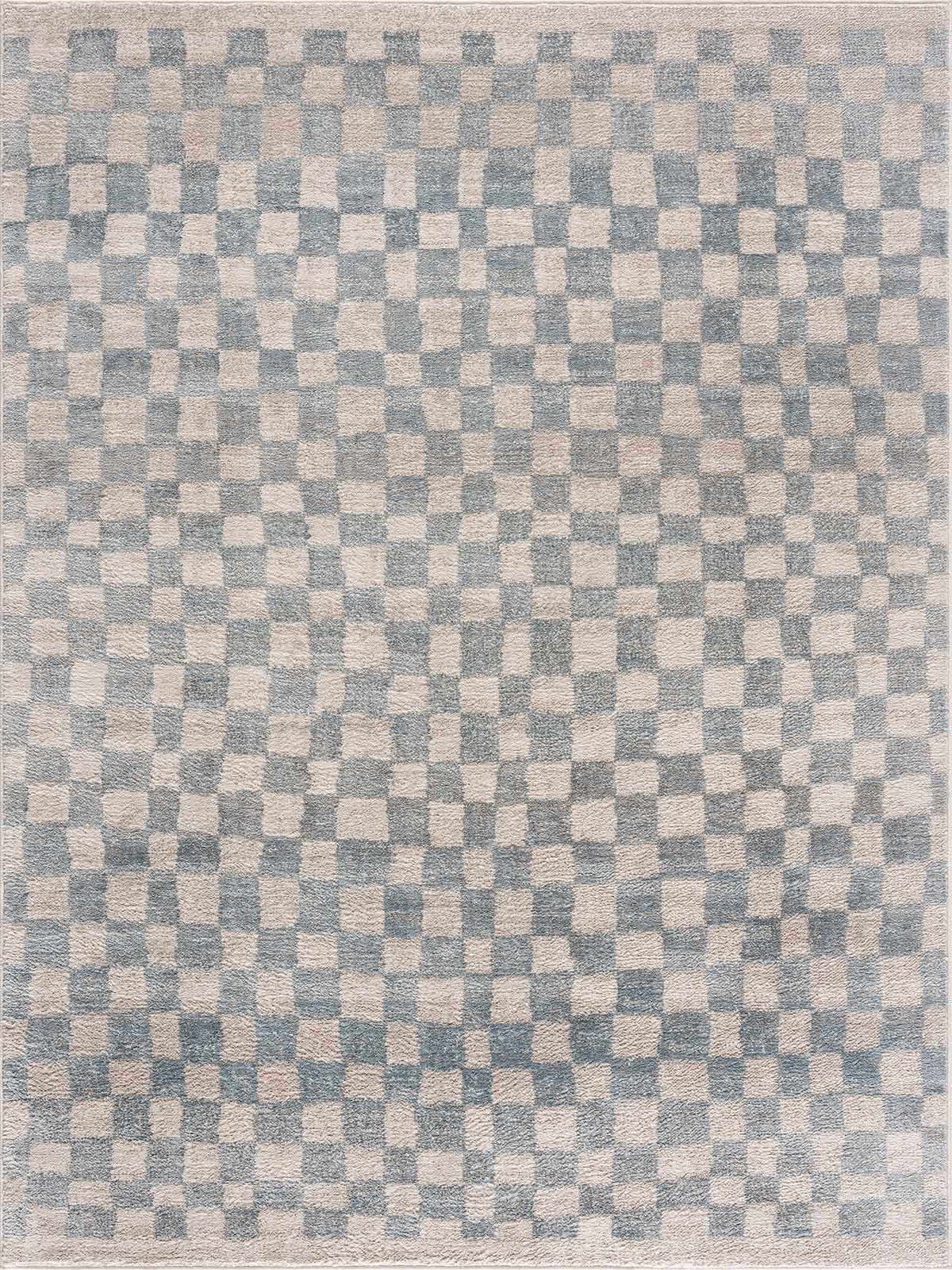 Benjy Cream & Light Blue Checkered Area Rug Boutique Rugs cream and blue checkerboard on Tampa Home & Garden Store