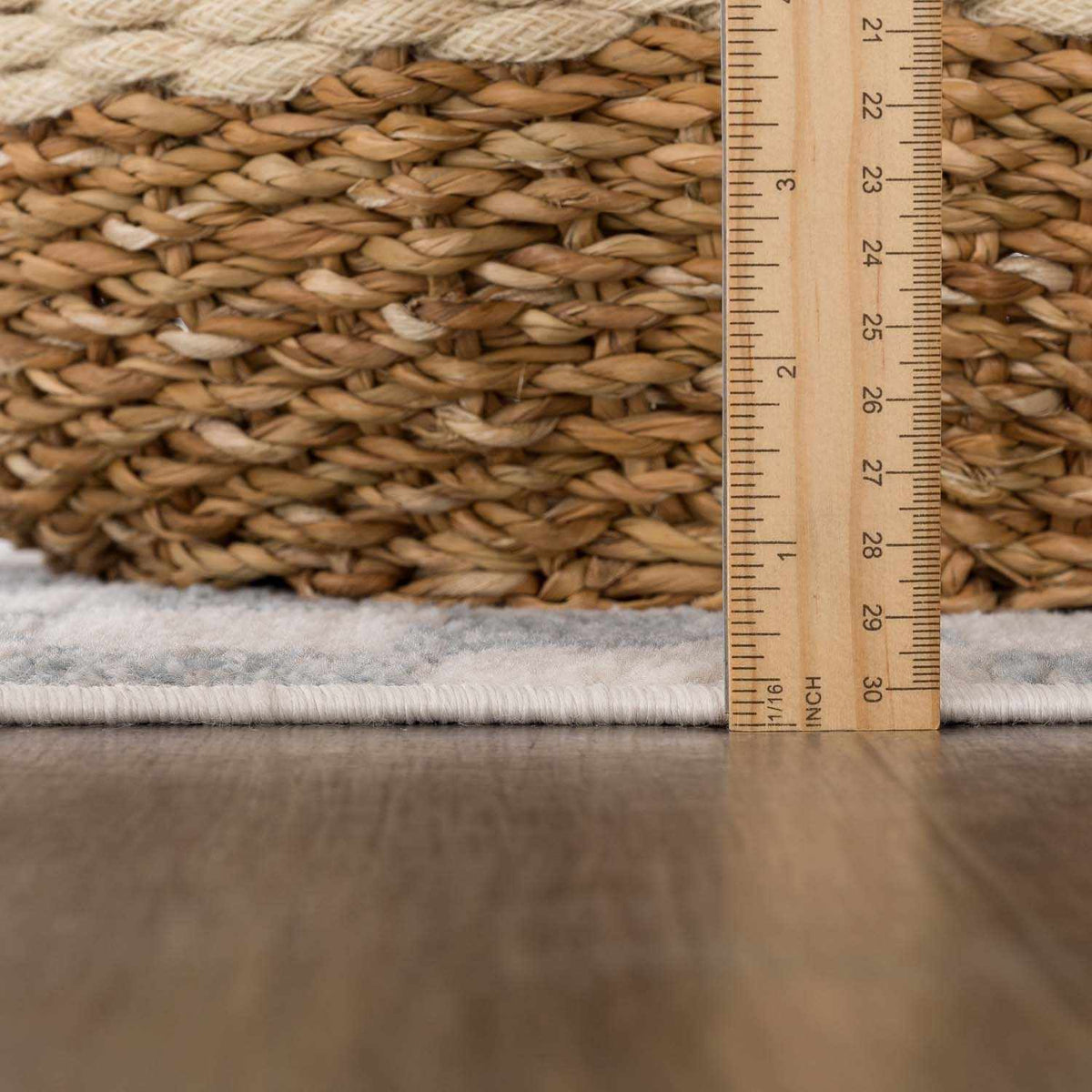 Benjy Cream & Light Blue Checkered Area Rug Boutique Rugs cream and light blue woven checks on Tampa Home & Garden Store