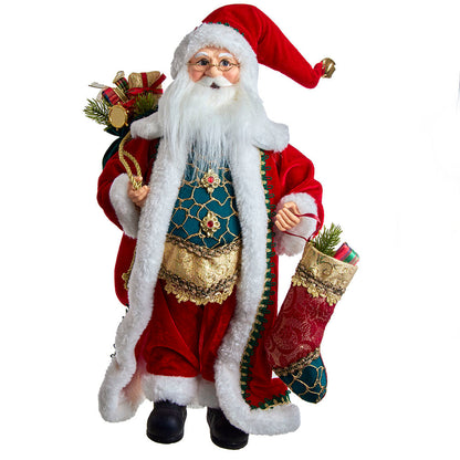 Kringles Fancy Santa con calcetín - 17 pulgadas