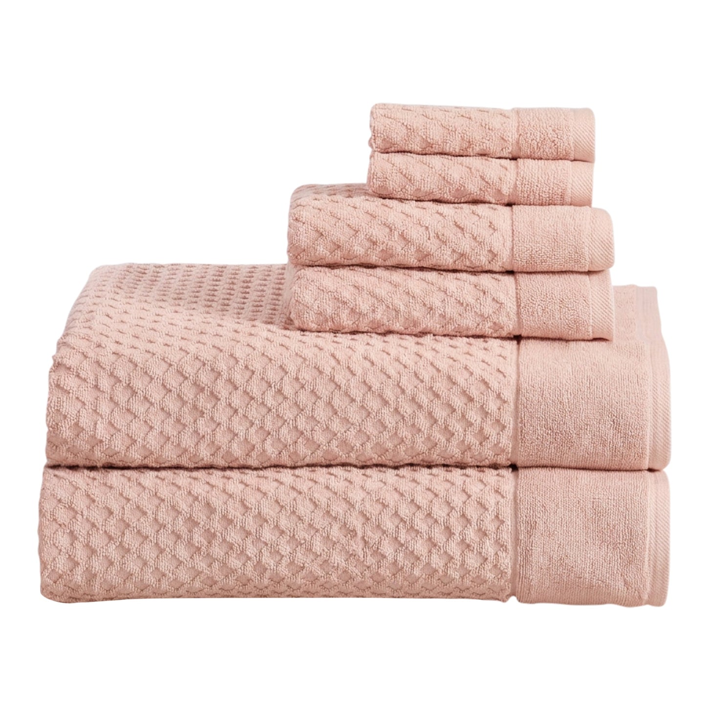 Cotton Diamond Waffle Weave Bath Towel Set