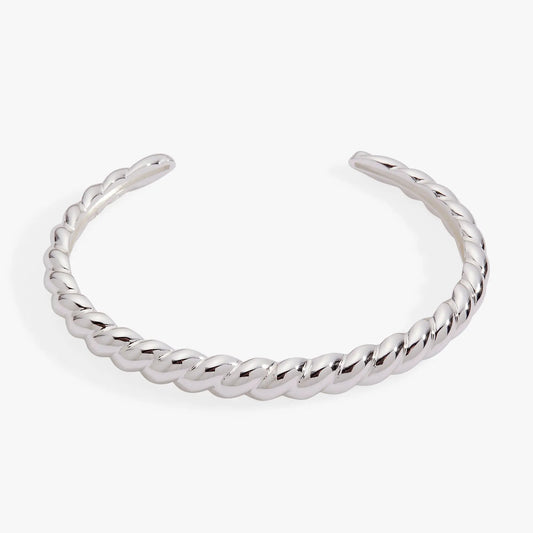Puffy Rope Texture Cuff Bracelet by ALEX AND ANI in polished silver, pair of rope bracelets on Tampa Home & Garden Store