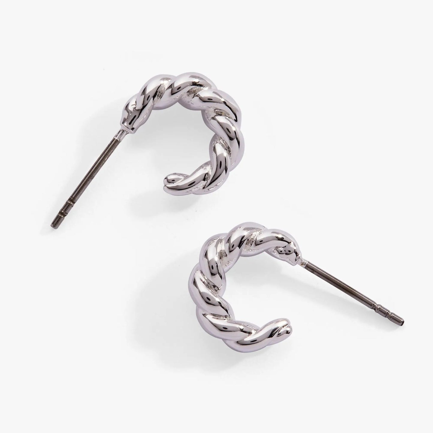 Alex and Ani silver-tone Puffy Rope Textured Huggie Hoop Earring on Tampa Home & Garden Store