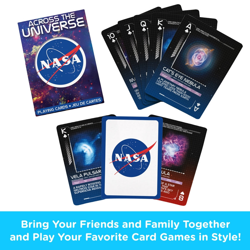 NASA Across the Universe playing cards set of 52 with space-themed backs and NASA logo on Tampa Home & Garden Store