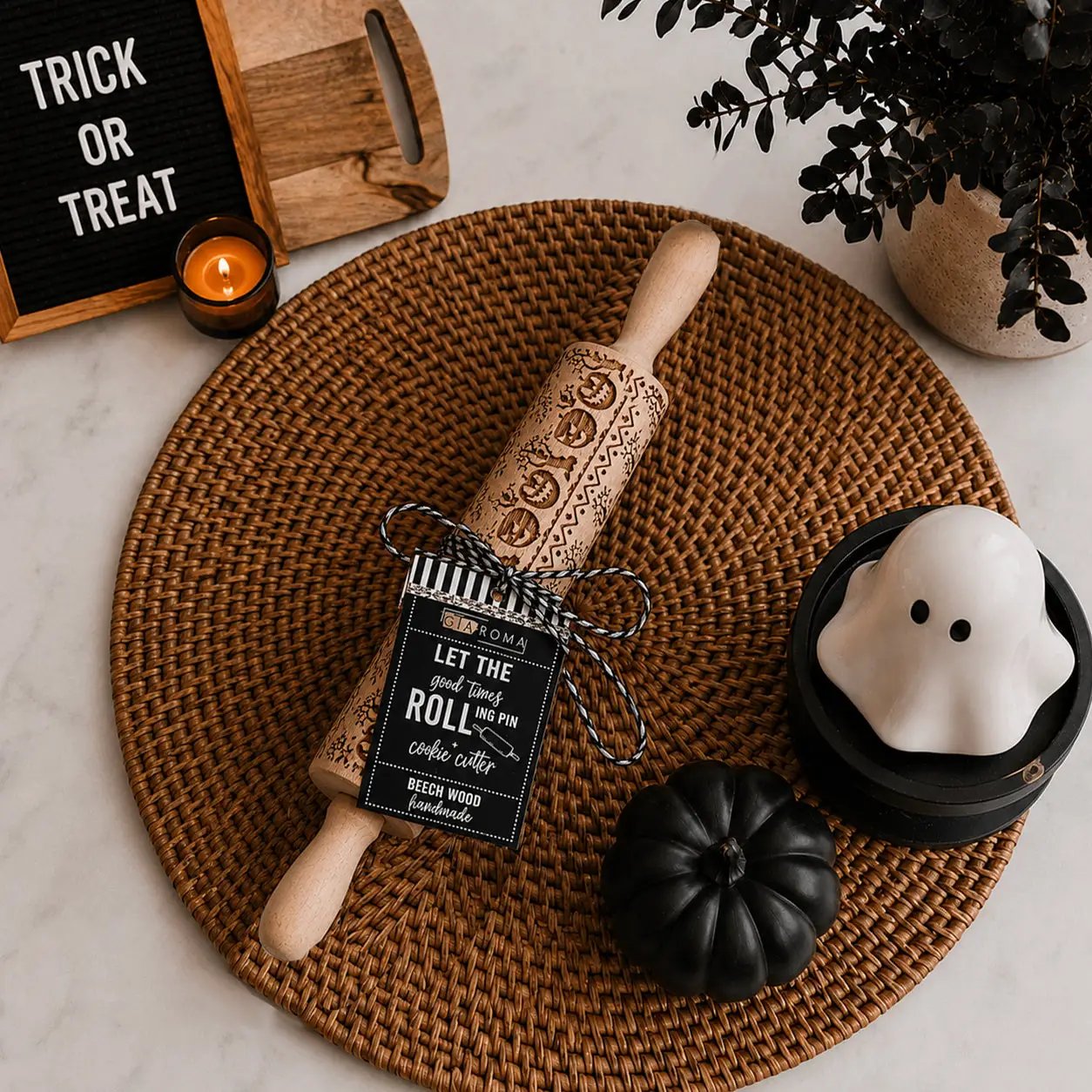 Halloween Pumpkin Party Embossed Rolling Pin