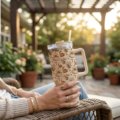 Rustic Pumpkins 40oz Tumbler for Autumn Vibes