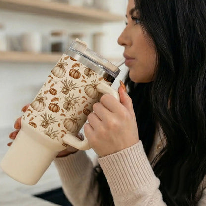 Rustic Pumpkins 40oz Tumbler for Autumn Vibes