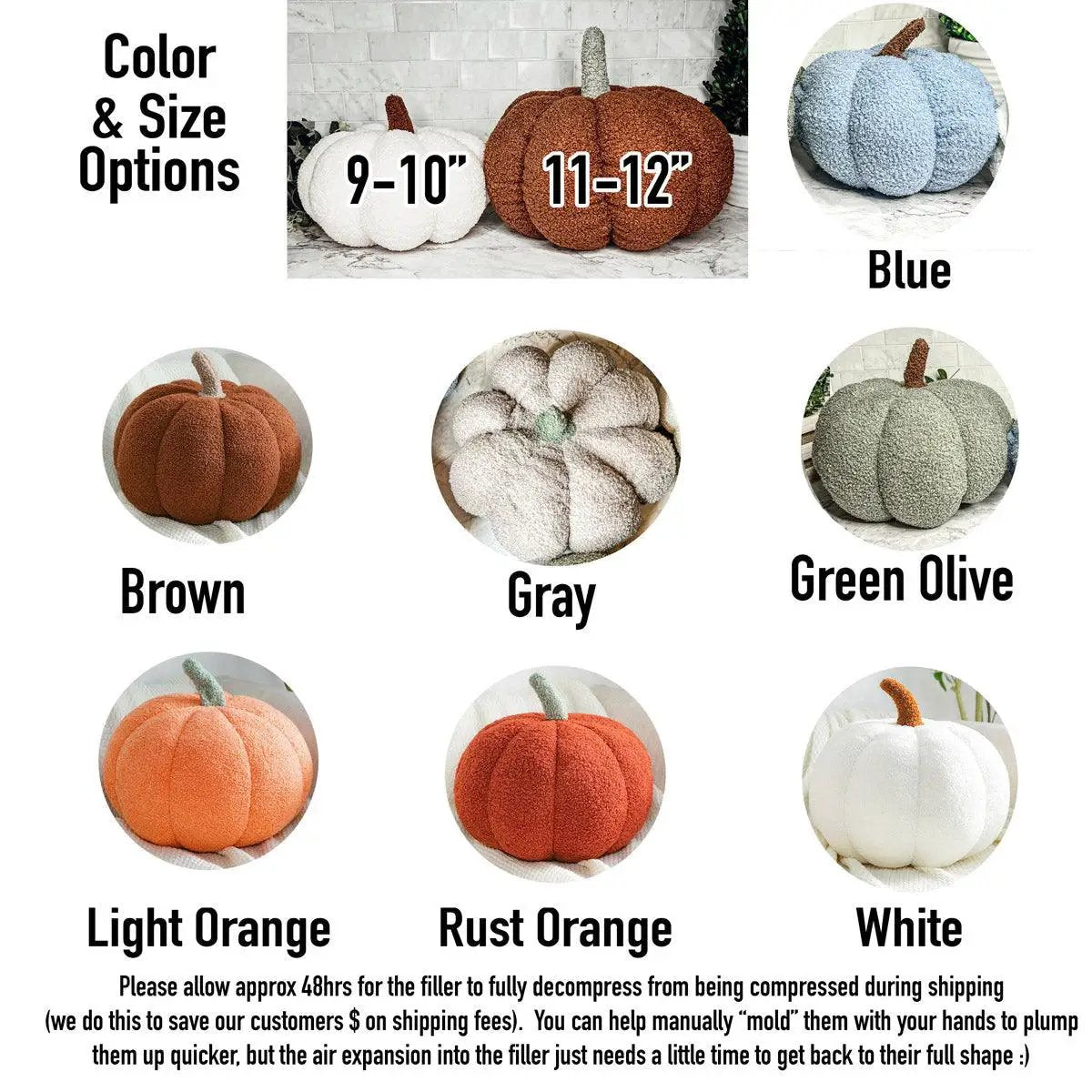 Blair Pumpkin Plush Decorative Pillow For Fall