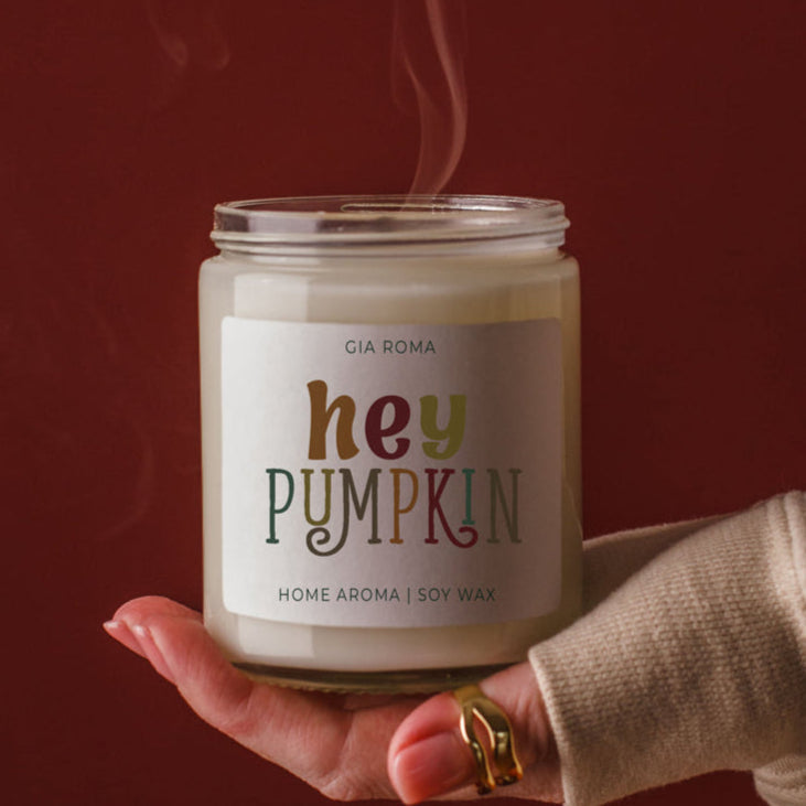 Baked Pumpkin candle in glass jar, soy wax by Gia Roma on Tampa Home & Garden Store