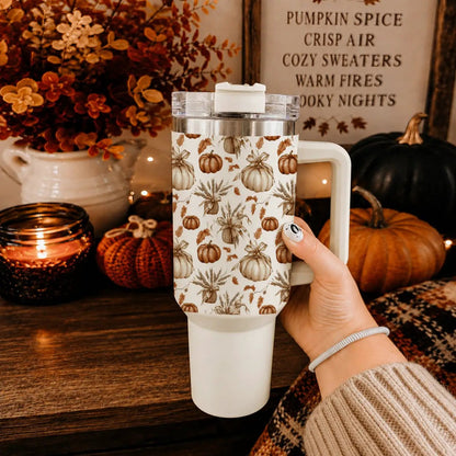Rustic Pumpkins 40oz Tumbler for Autumn Vibes