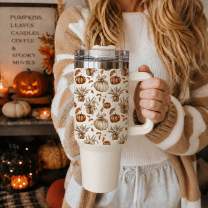 Rustic Pumpkins 40oz Tumbler for Autumn Vibes