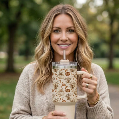 Rustic Pumpkins 40oz Tumbler for Autumn Vibes