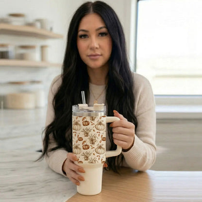 Rustic Pumpkins 40oz Tumbler for Autumn Vibes