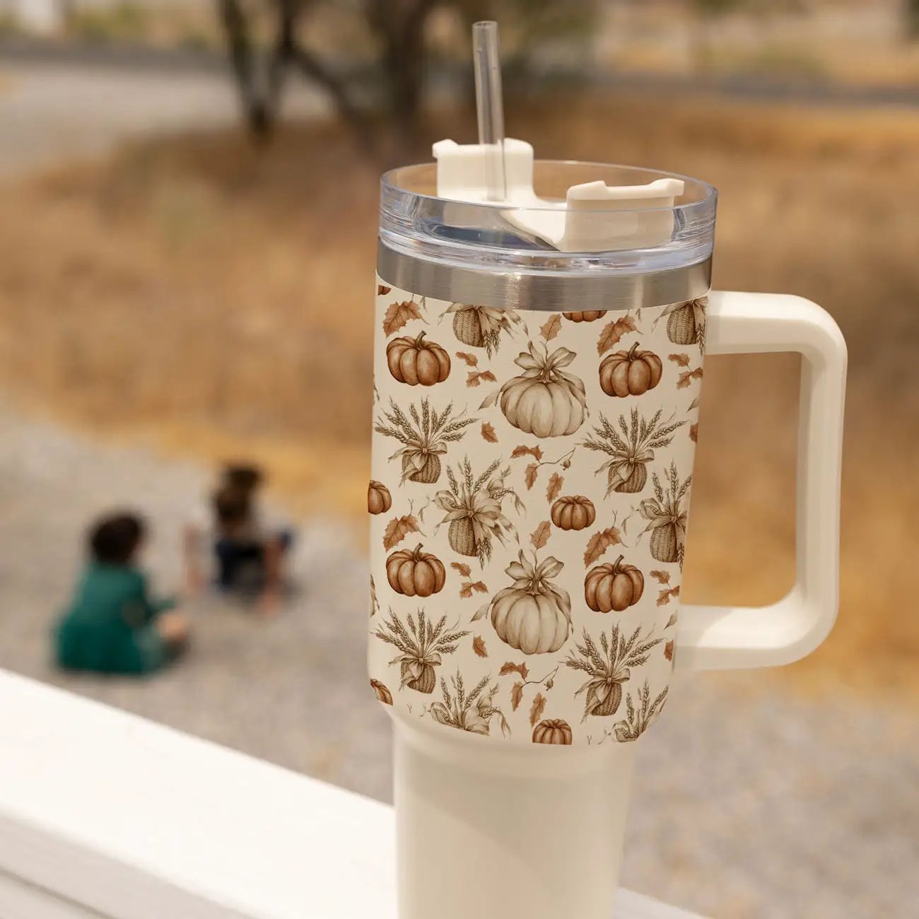 Rustic Pumpkins 40oz Tumbler for Autumn Vibes