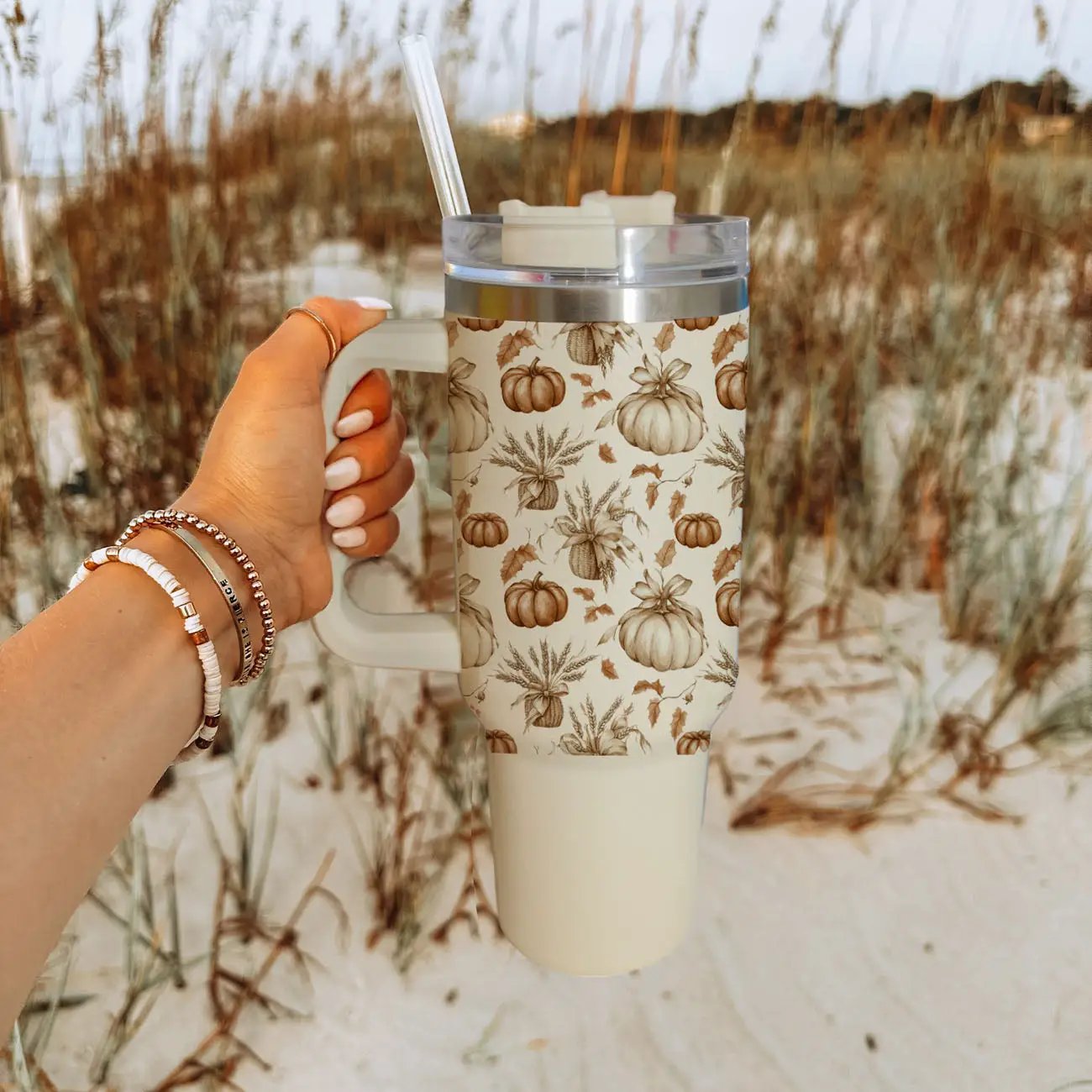 Rustic Pumpkins 40oz Tumbler for Autumn Vibes