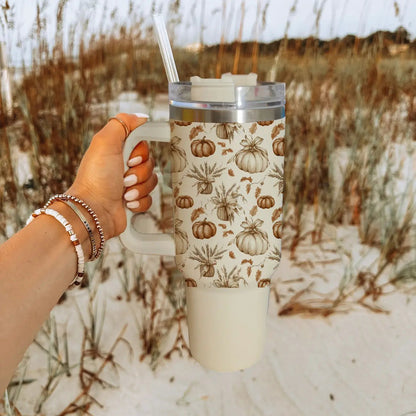 Rustic Pumpkins 40oz Tumbler for Autumn Vibes