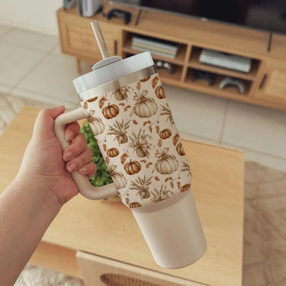 Rustic Pumpkins 40oz Tumbler for Autumn Vibes