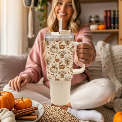 Rustic Pumpkins 40oz Tumbler for Autumn Vibes
