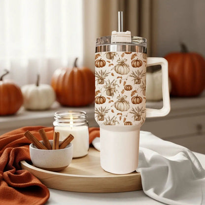 Rustic Pumpkins 40oz Tumbler for Autumn Vibes