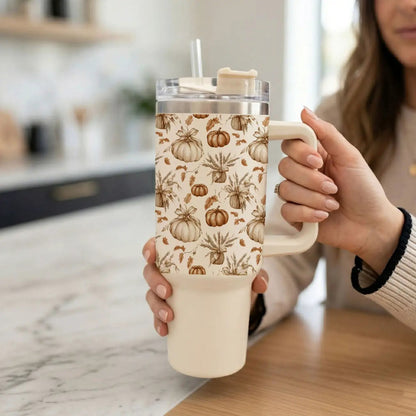 Rustic Pumpkins 40oz Tumbler for Autumn Vibes