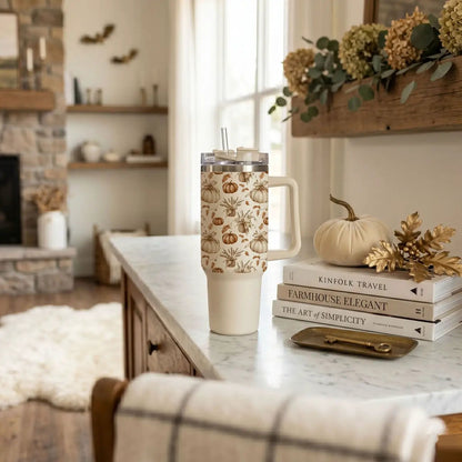 Rustic Pumpkins 40oz Tumbler for Autumn Vibes