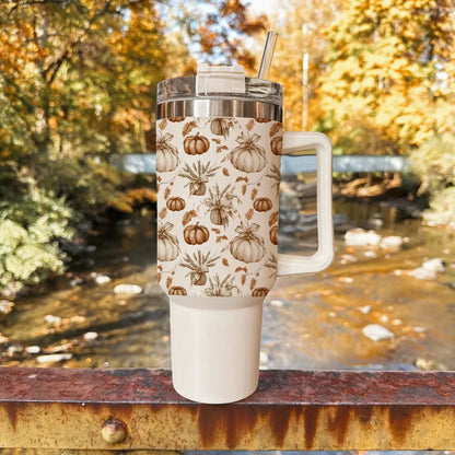 Rustic Pumpkins 40oz Tumbler for Autumn Vibes