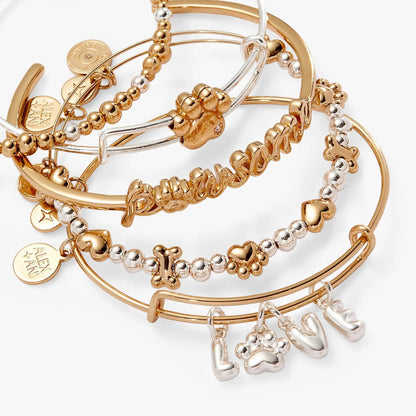 Puppy Love Bangles Set Of Five Paw Print Charm