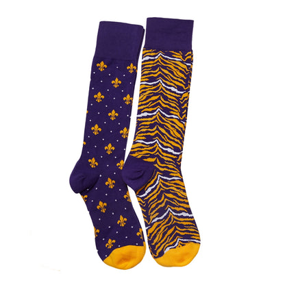 Purple and Gold Two Pack Premium Dress Socks