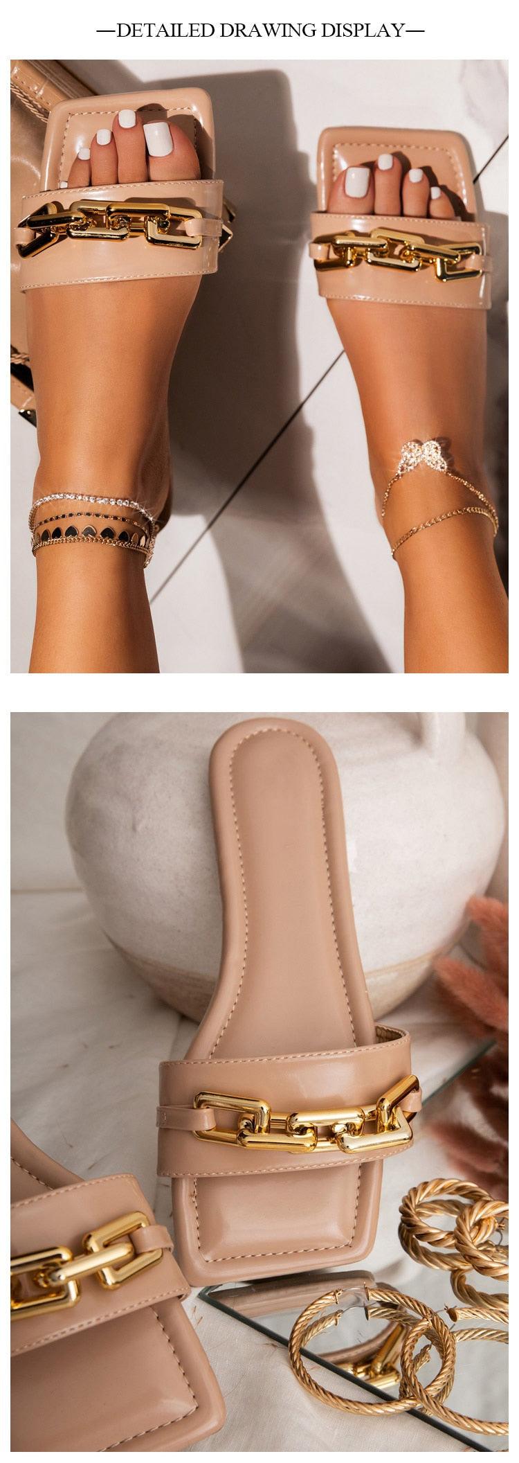 Stevvex beige leather slides with gold chain strap on feet on Tampa Home & Garden Store
Stevvex beige leather slides with gold chain strap close-up on feet on Tampa Home & Garden Store
Stevvex beige leather slide bottom sole with stitching and gold chain strap on Tampa Home & Garden Store