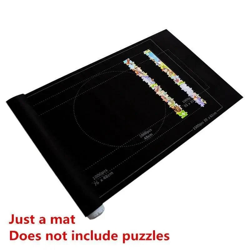 Black roll-up puzzle mat for 1000-piece landscape puzzles on Tampa Home & Garden Store