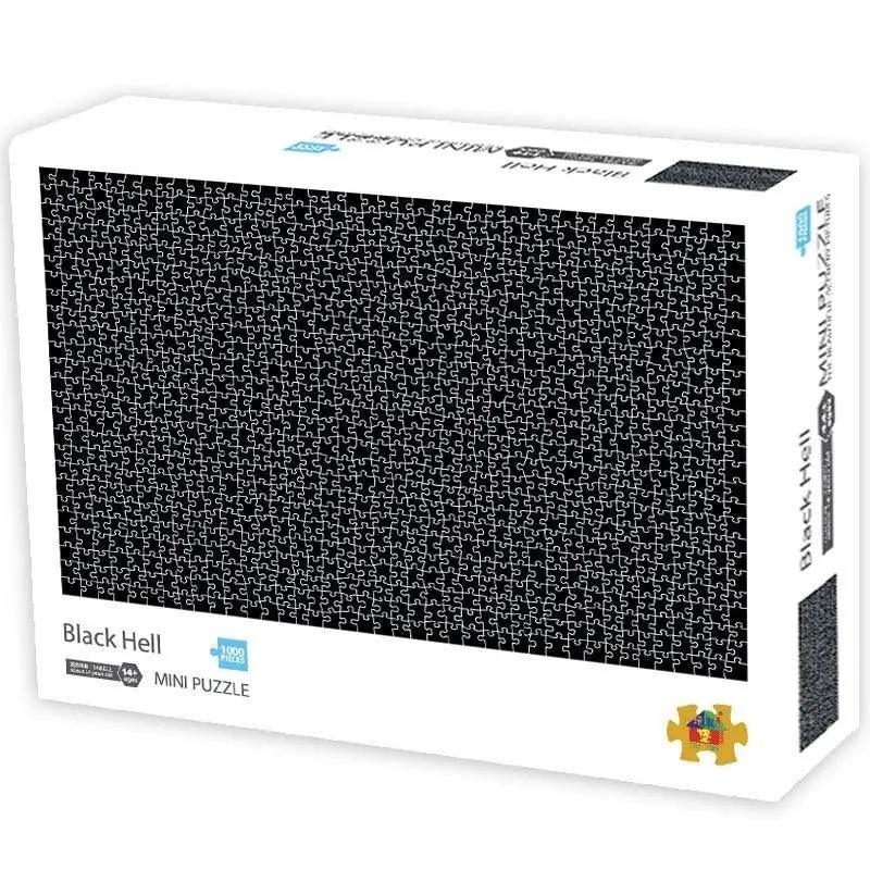 Stevvex Black Hell 1000-piece mini landscape puzzle box on Tampa Home & Garden Store