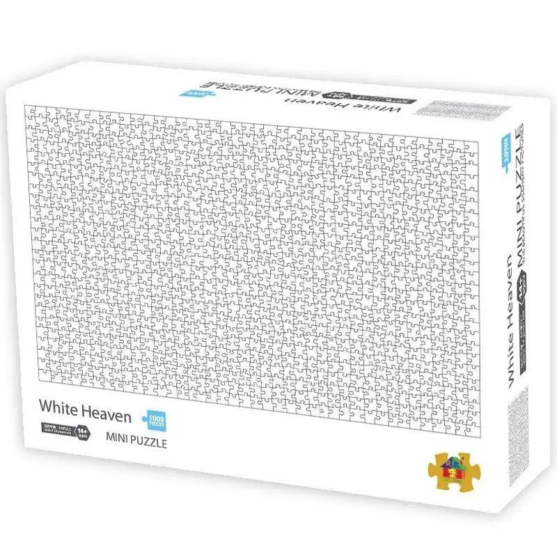 Stevvex White Heaven 1000-piece mini puzzle with blank white landscape image on Tampa Home & Garden Store