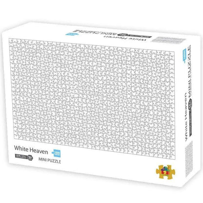 Stevvex White Heaven 1000-piece mini puzzle with blank white landscape image on Tampa Home & Garden Store
