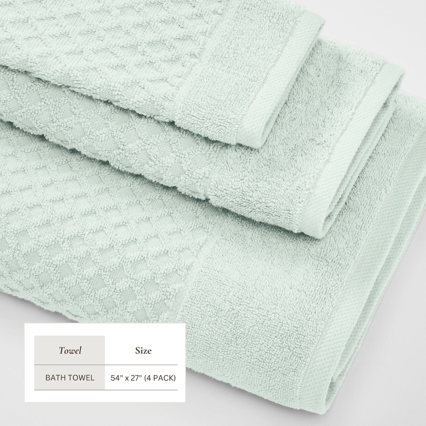 Cotton Diamond Waffle Weave Bath Towel Set