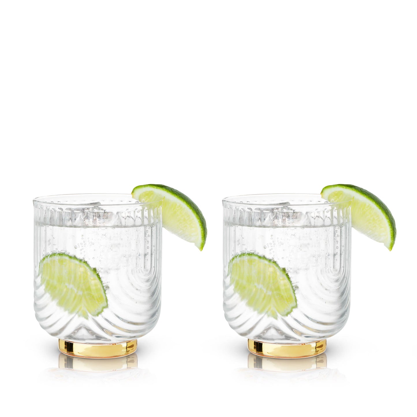 Gold Gatsby Double Old Fashioned Glass Set of 2