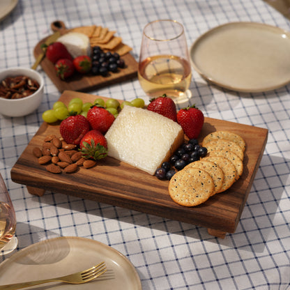 Acacia Footed Cheese Board and Serving Platter
