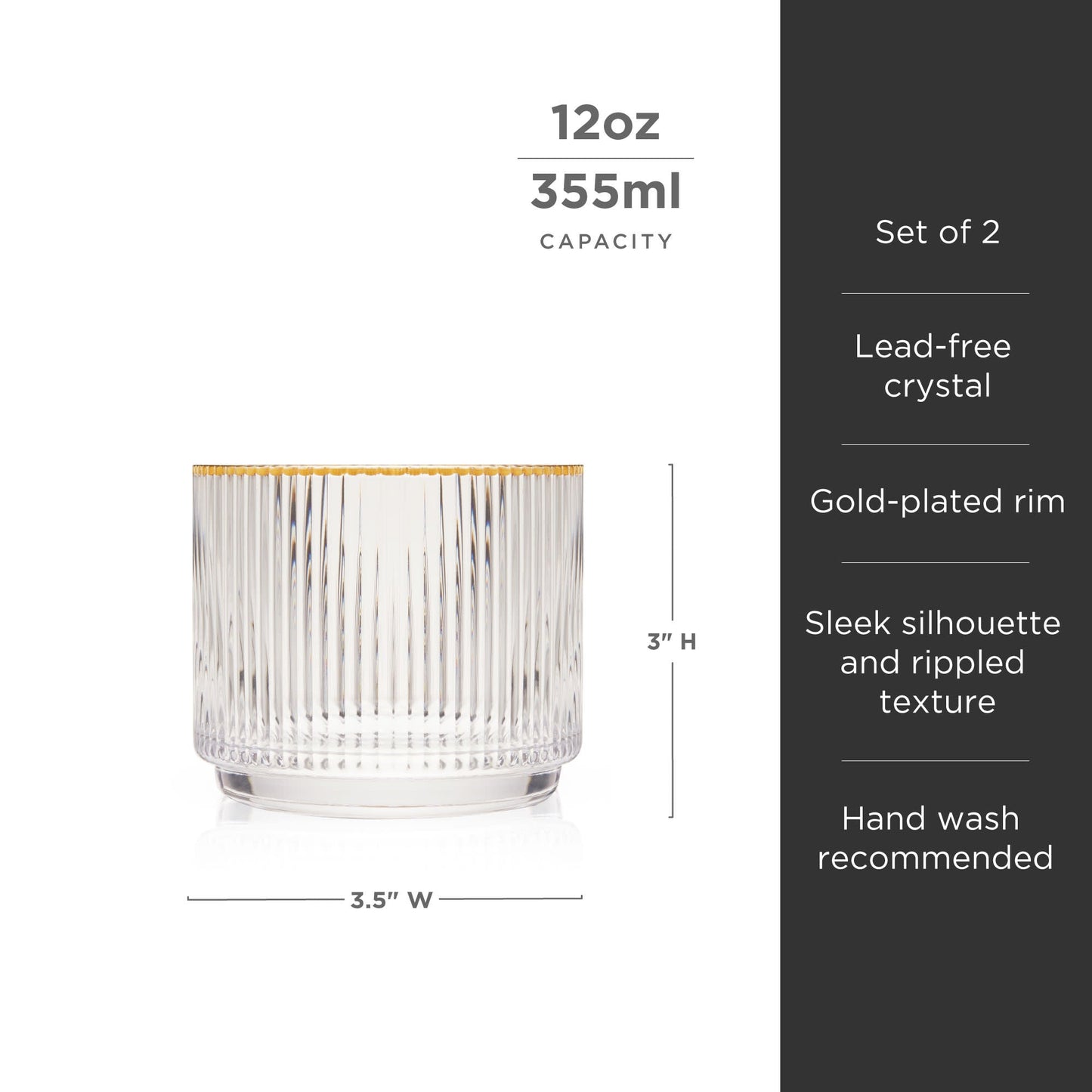Meridian Crystal Lowball Tumblers Set of Two