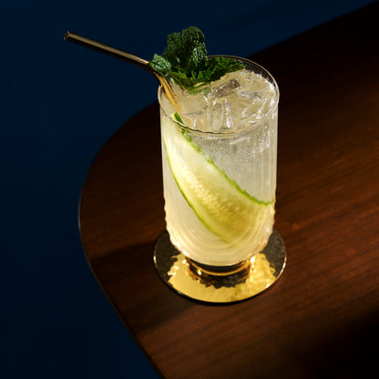 Gatsby Highball Glasses and the Polished Gold Set