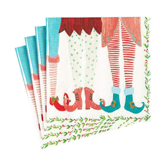 Chaussettes de lutin, serviettes de cocktail en papier